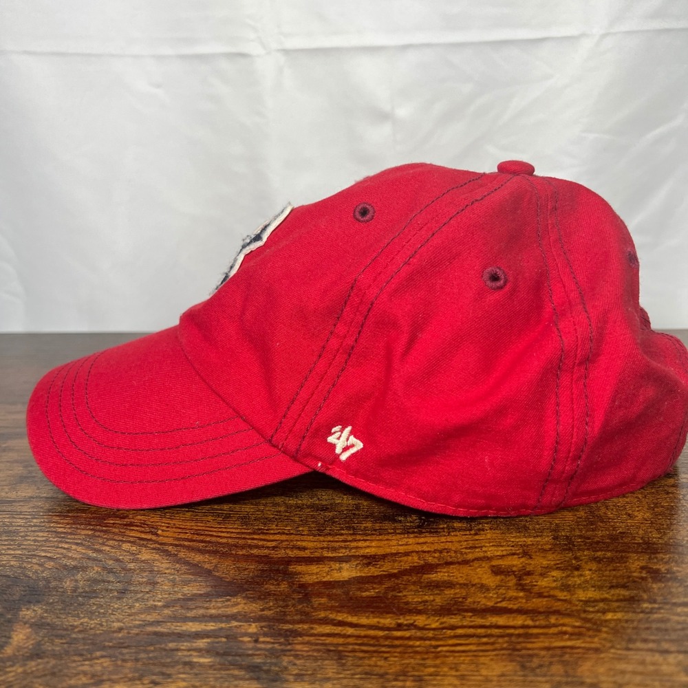 47 Brand Boston Red Sox Hat Mens Red Adjustable Baseball Cap MLB Side Patch - Picture 3 of 6
